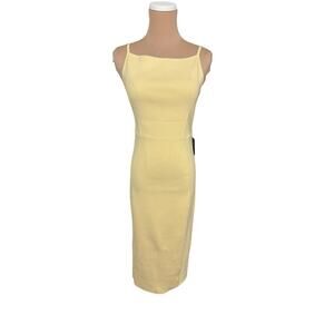 NWT Express Yellow Midi Dress with Spaghetti Straps sweater